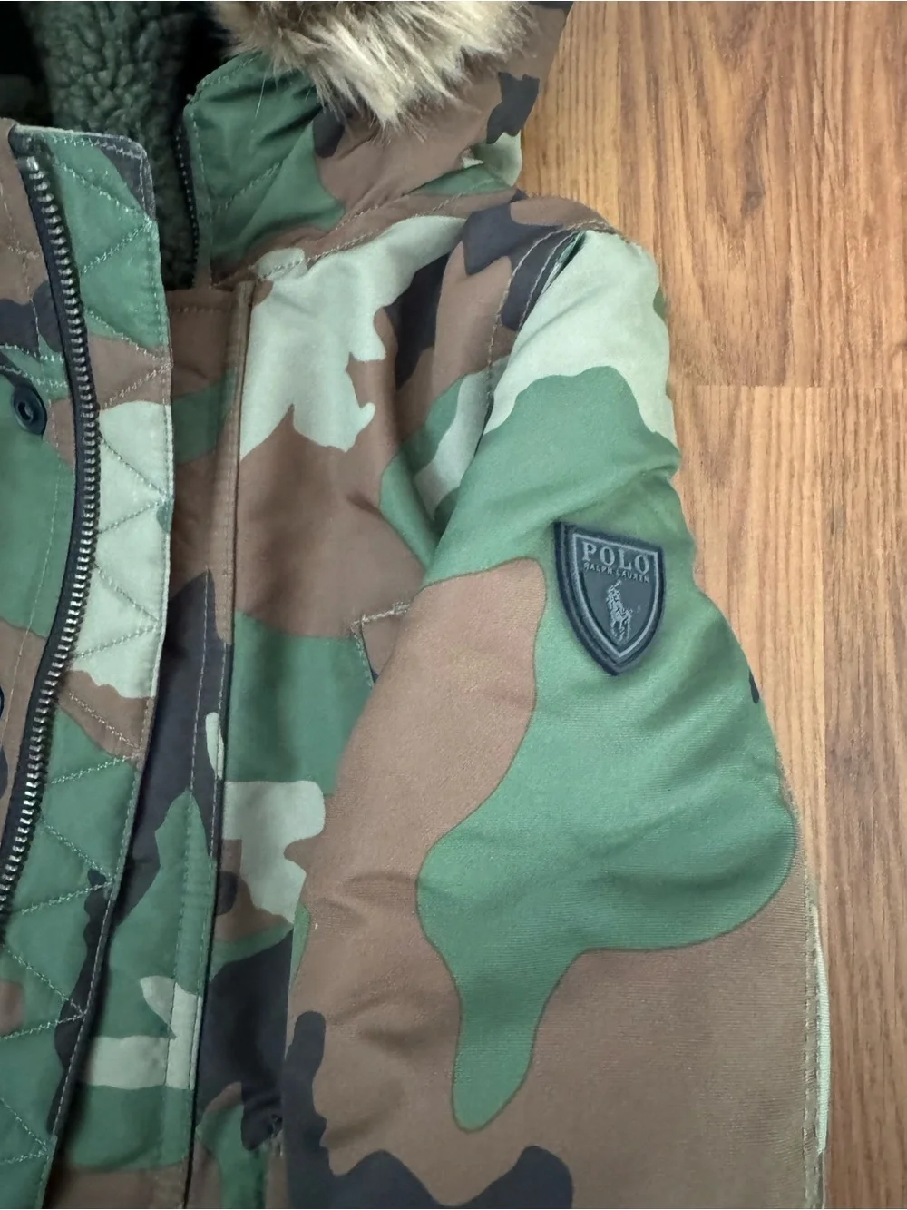 NWOT Polo Ralph Lauren Jacket Little Boys Camo Water Resistant Down Parka Green